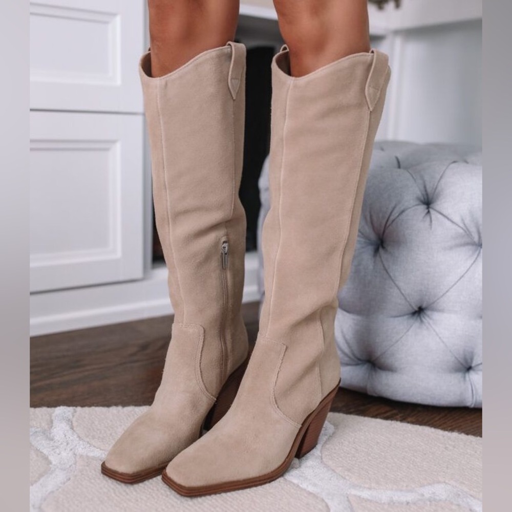 Vince Camuto Afelia Knee High Boots in Tortilla